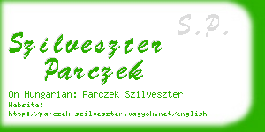 szilveszter parczek business card